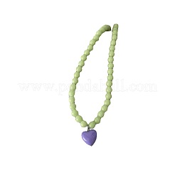 Ожерелья с подвеской в форме сердца из круглых акриловых бусин для девочек&nbsp;FS-WG255AC-02