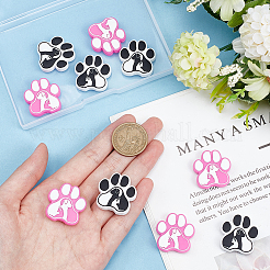 10 шт. 2-цветные пищевые экологически чистые силиконовые бусины с отпечатками лап&nbsp;SIL-GO0001-07