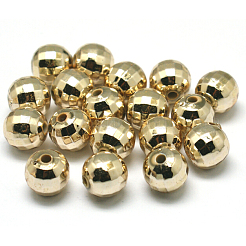 Граненый круглый покрытием акриловые бусины&nbsp;PACR-L001-10mm-G