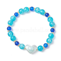 Браслеты из стеклянных бусин с трещинами и распылением для женщин&nbsp;BJEW-MZ00201-01