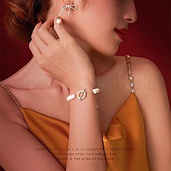 Круглые бусины из экологически чистого окрашенного стекла с жемчугом&nbsp;HY-PH0011-02-8mm