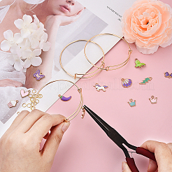 4 набор из 4 стилей эмалевых подвесок из сплава своими руками и наборов для изготовления регулируемых железных браслетов&nbsp;DIY-YW0013-13