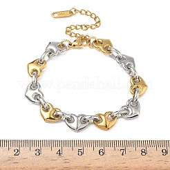 Браслеты из нержавеющей стали 304 с сердечками для женщин&nbsp;BJEW-B158-06GP