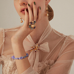 4шт. набор из 4-х браслетов из натурального аметиста с бусинами&nbsp;BJEW-FI0001-58