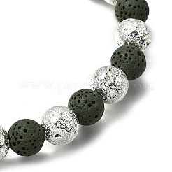 Браслеты из натуральной лавы с гальваническим покрытием на Хэллоуин&nbsp;BJEW-JB12332-02