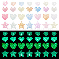 100 шт. 4 вида светящихся прозрачных акриловых бусин&nbsp;OACR-TA0003-90