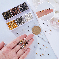 1200 шт. 6 цвета латунные обжимные бусины&nbsp;KK-SP0002-29