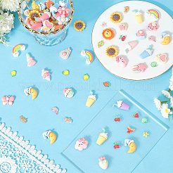 100 шт. 5 темы непрозрачные и прозрачные смоляные кабошоны&nbsp;CRES-SC0003-16