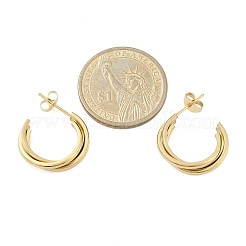 Серьги-гвоздики в форме буквы С из нержавеющей стали 304 для женщин&nbsp;EJEW-C096-40G