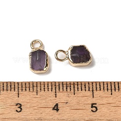 Прямоугольные подвески из натурального аметиста&nbsp;G-Q169-07G-09