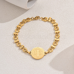 201 нержавеющая сталь плоская круглая с браслетами из поперечных связей QP4805