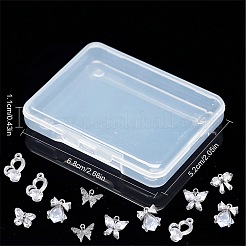 12 шт. 6 стильных латунных подвески с инкрустацией из прозрачного кубического циркония&nbsp;ZIRC-SC0001-12