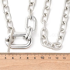 Ожерелья из сплава с двухслойной овальной подвеской&nbsp;NJEW-Z078-01P