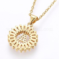 Подвеска-колье с инициалом из латуни&nbsp;NJEW-H486-30G