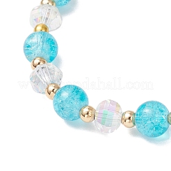 4шт латунные стеклянные бусины эластичные браслеты&nbsp;BJEW-JB11769-01