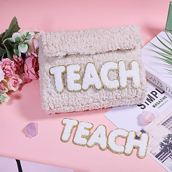 Синель вышивать нитками приклеивать/пришивать заплатки&nbsp;PATC-WH0012-93B-01