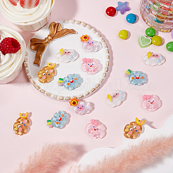 40 шт. 5-х цветные полупрозрачные облачные смоляные кабошоны&nbsp;RESI-SC0006-01