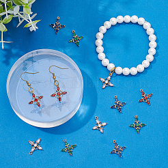 12 шт. 4 цвета латунные подвески с микропаве и кубическим цирконием&nbsp;KK-AR0001-86