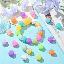 50 шт. светящиеся шестигранные пищевые силиконовые бусины&nbsp;SIL-CJ0001-39