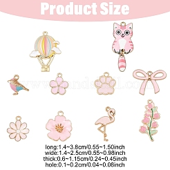 10шт 10 стиля светлые позолоченные подвески из сплава с эмалью&nbsp;ENAM-YW0006-29