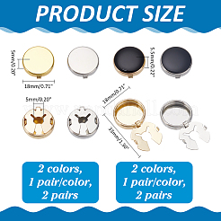 4 пара латунных запонок 4 стилей&nbsp;BUTT-ME0001-04