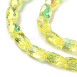 Прозрачные стеклянные бусины гальваническим пряди&nbsp;GLAA-Q099-G01-11