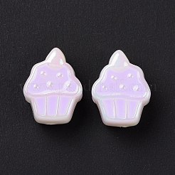 УФ-покрытие Радужные переливающиеся акриловые европейские бусины&nbsp;X-SACR-E009-43