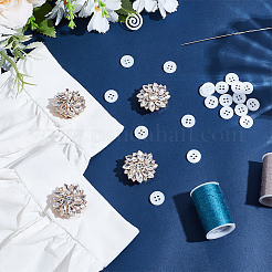 Запонки из латуни и пластиковые пуговицы с одним отверстием&nbsp;HJEW-NB00193