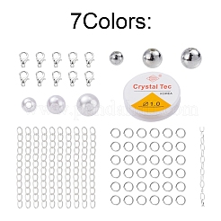 461шт набор круглых бусин для изготовления браслета своими руками&nbsp;DIY-YW0004-45S