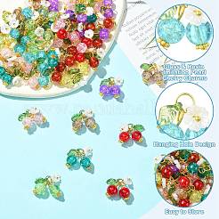 50 шт. 10 стиля подвески-вишни из стекла и смолы с имитацией жемчуга&nbsp;PALLOY-CJ00161