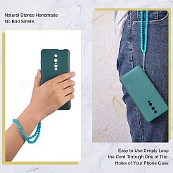 Брелок из натурального белого нефрита и железного сплава с застежкой в виде когтя лобстера&nbsp;HJEW-SW00007-16