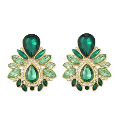 Серьги-гвоздики из нержавеющей стали 304 со стеклянными вставками&nbsp;EJEW-M095-15G-02