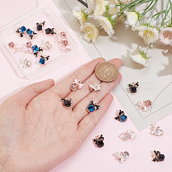 24шт 4 цвета сплава эмалевые подвески&nbsp;ENAM-AR0001-65