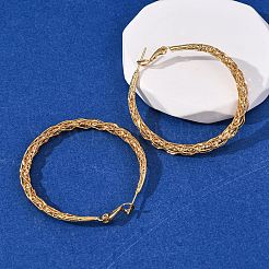 Латунные серьги обруча EJEW-A143-12G