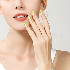5 шт. кольца из латунного сплава в форме ногтя для женщин&nbsp;MRMJ-GL0001-21