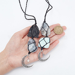 2 шт. 2 стильных хлопковых плетеных подвесных украшений&nbsp;HJEW-AR0001-11B