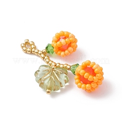 Подвески из стеклянных бусин в виде ягод и листьев&nbsp;PALLOY-MZ01114-03