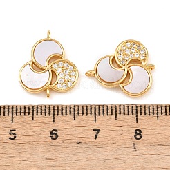 Подвески-соединители в виде цветков из натуральной белой ракушки&nbsp;KK-Z140-09G