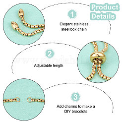 10шт регулируемые слайдерные браслеты из нержавеющей стали 304 для изготовления&nbsp;STAS-BBC0001-86