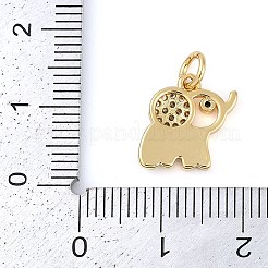 Слон стойка покрытие латунь микро паве кубические цирконии подвески&nbsp;KK-P287-03G