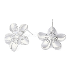 Фурнитура для серег-гвоздиков из латуни с паве из прозрачного кубического циркония&nbsp;LS-KK-F875-05P