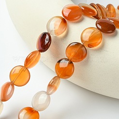 Плоские круглые драгоценный камень натуральный красный агат камень бисер пряди&nbsp;G-S110-14mm-03