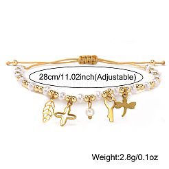 6шт. браслеты с подвесками из нержавеющей стали 304&nbsp;BA2405-1