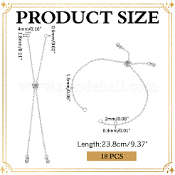 18 шт. регулируемые цепи из нержавеющей стали 304 для изготовления браслетов&nbsp;AJEW-ME0001-02