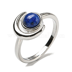 Регулируемые кольца из натурального лазурита&nbsp;RJEW-K269-09P-05