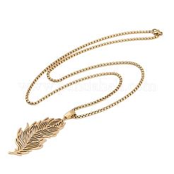 201 подвеска в виде пера из нержавеющей стали&nbsp;LS-NJEW-K283-12G