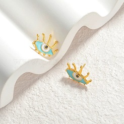 Женские серьги-гвоздики из нержавеющей стали 304 с эмалью&nbsp;EJEW-M095-05G