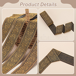 Жаккардовые цветочные ленты из полиэстера&nbsp;SRIB-WH0011-167A