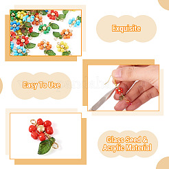 36 шт. 6 стильных стеклянных подвески-зерна и акриловые соединители&nbsp;PALLOY-TA00220