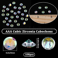 100 шт. кубический цирконий кабошон с заостренной задней частью ZIRC-BBC0002-39